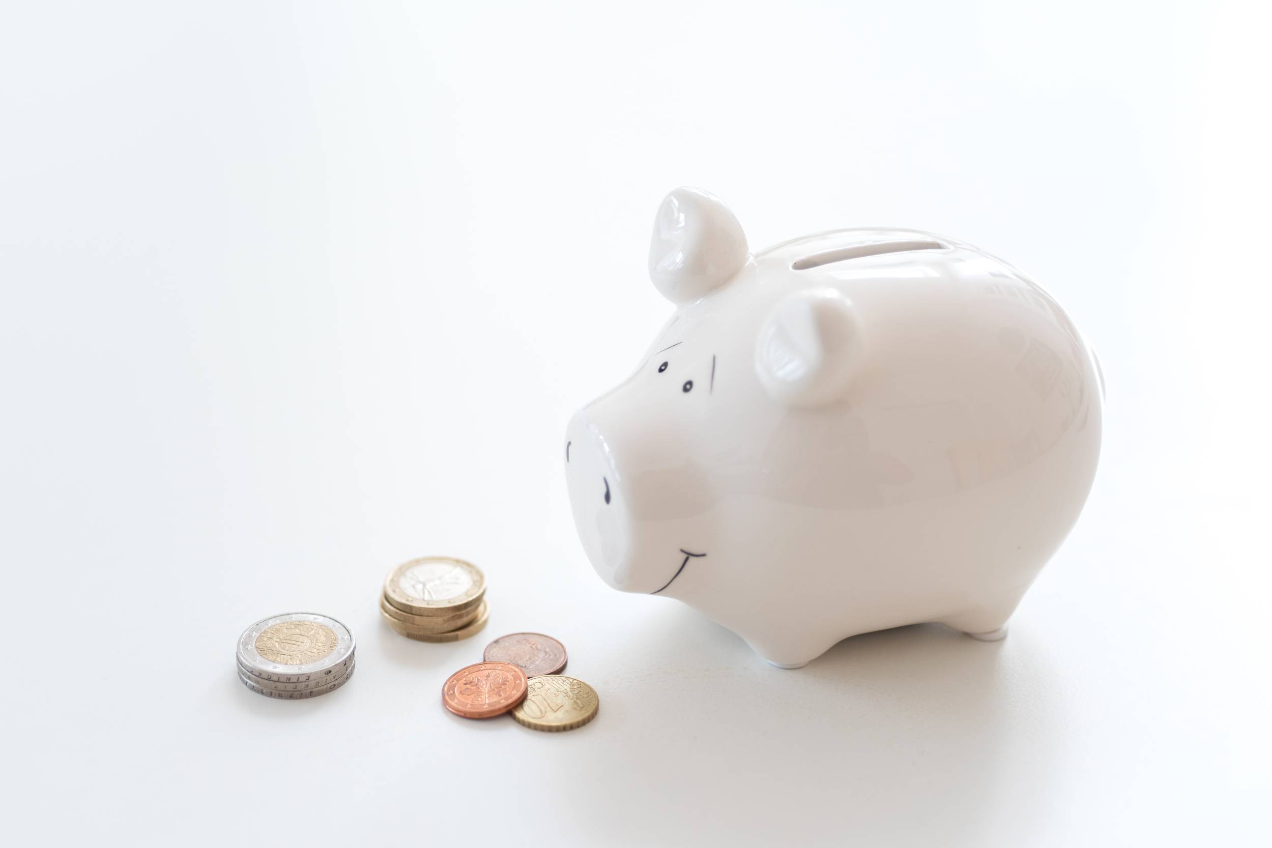 Thema Finanzierung Sparschwein Geldmünzen Euro 2020