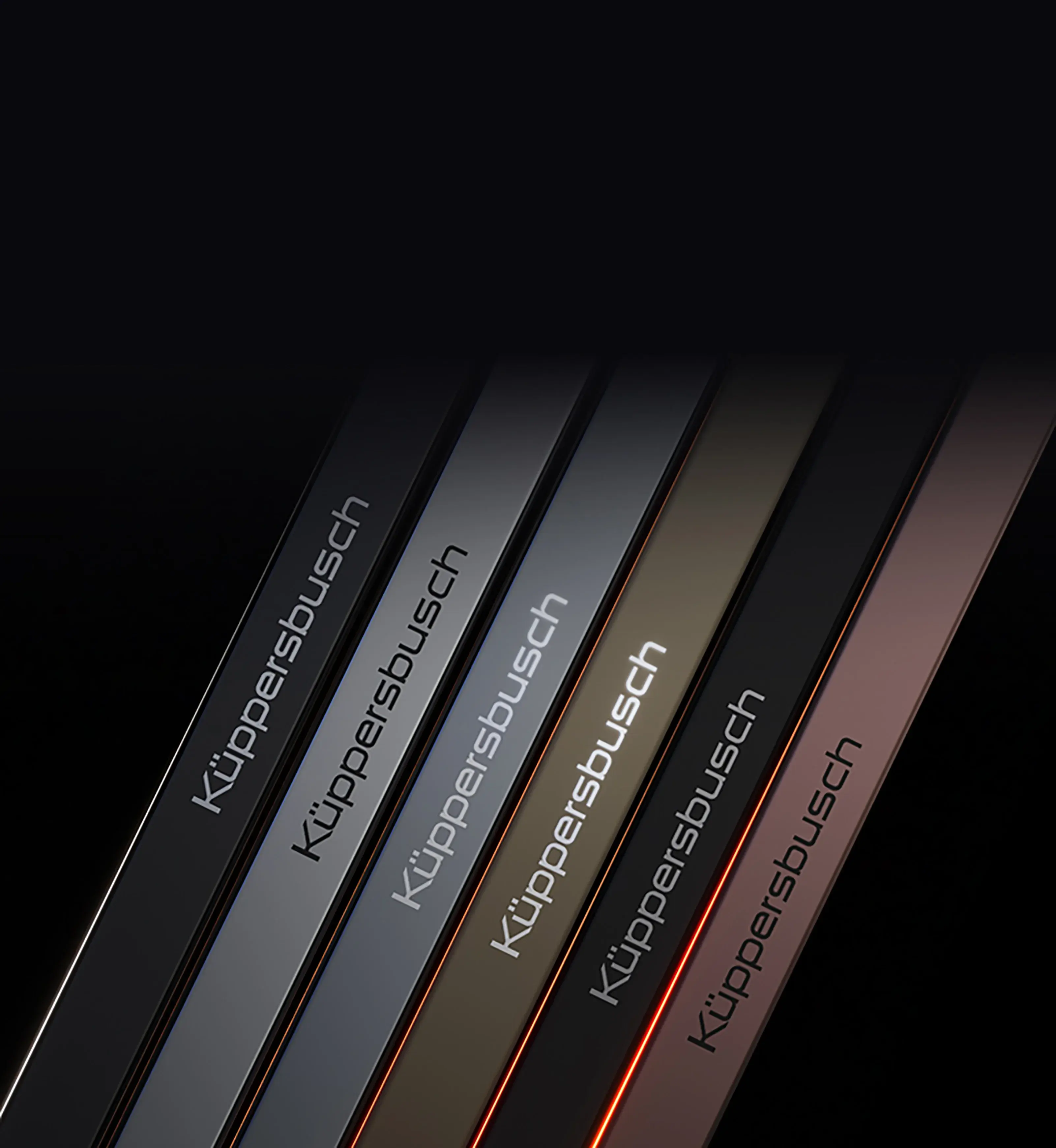 Küppersbusch Individual 6 Design Kits Gerätebeschläge Farbtöne Edelstahl Black Chrome Silver Chrome Gold Black Velvet Copper
